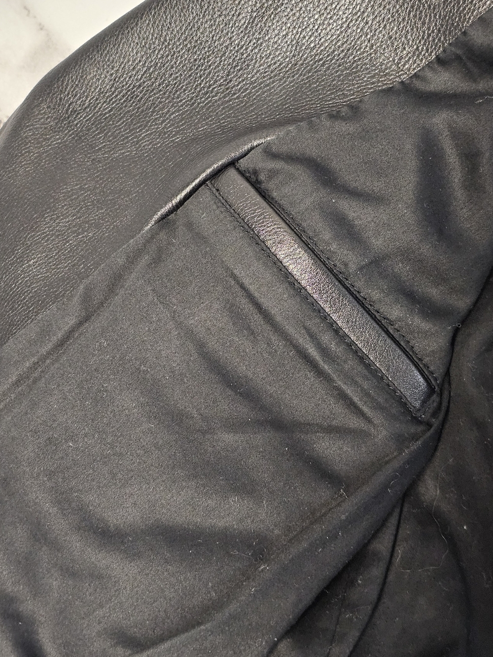 Theory Adashi 100% Cow Black Leather Y2K Biker Moto Jacket Petite Preowned - Picture 12 of 12